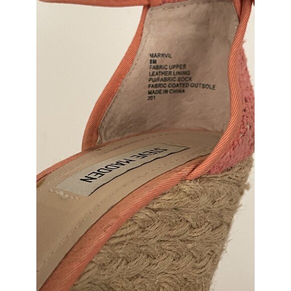 STEVE MADDEN Marrvil Coral Lace Espadrilles Wedge Heels Shoes Women's Size 8 M - Picture 8 of 8